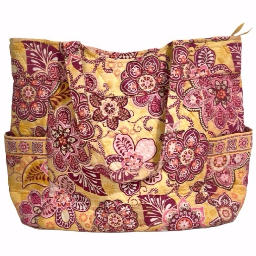 Vera Bradley Bali Gold Pattern Get Carried Away Travel Tote and Card Holder Set - Picture 3 of 16